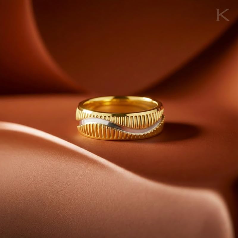 Image of KISNA 9KT / 14KT / 18KT Ribora Yellow Gold Band Ring For Him | S14