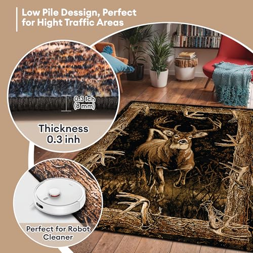 Tapete Decorativo Deer Hunting estilo rústico 3x5 pies miniatura 5