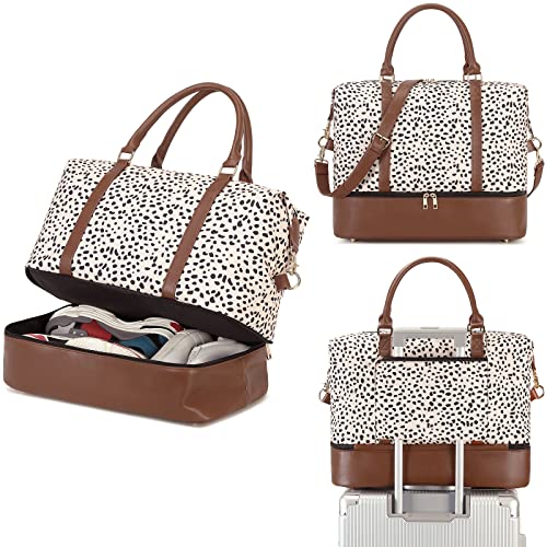 image for BTOOP Womens Travel Weekender Bag Carry on Overnight Bag Canvas Luggag