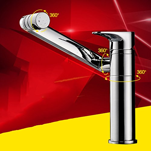 Robinet de lavabo en cuivre anti-éclaboussures et orientable à 360° - 2