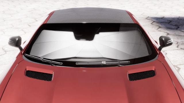 車用サンシェード フロント 傘型 折りたたみ式 完全フィット