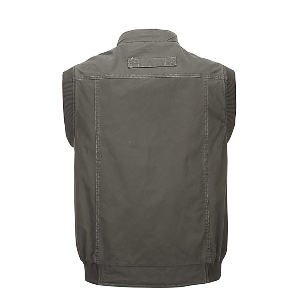 G&F Unisex wędkarstwo Multi-Pocket kamizelka bawełniana bez rękawów, na polowanie, wędrówki, do fotografii, odzież robocza L-4XL (kolor: zielony, rozmiar: 3XL)