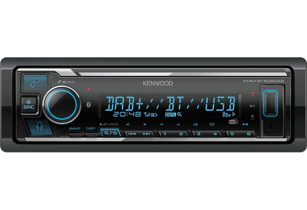 Kenwood KMM-BT506DAB USB-Autoradio mit DAB+ und Bluetooth Freisprecheinrichtung (komp. zu Amazon Alexa, USB, AUX-In, Soundprozessor, 4 x 50 W, var. Beleuchtung, DAB+ Antenne)