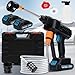 6L/min Cordless Pressure Washer, 18 bar Portable High Power Washer with 2 Batteries, 6 in 1 Nozzle Cordless Battery High Pressure Washer, Sprays 6-10m Away, for Car/Floor/Patio Cleaning（Blue）