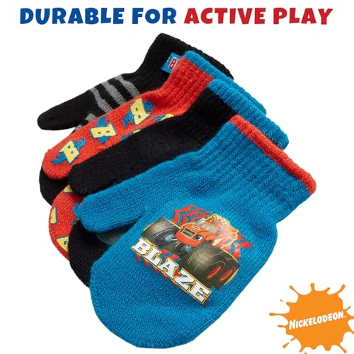 Image of Nickelodeon Boys 4 Pack Mitten or Glove Set: Paw Patrol and Blaze (Toddler /Little Boys)