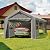 GarveeLife Carport Canopy 10'x20' Heavy Duty Waterproof Portable Garage 4 Roll-up Doors & 4 Windows All-Season Carport for Car Truck Boat Storage, Grey