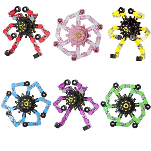 6pcs Transformable Fidget Spinners Children's Advanced Fidget Toys for Stress Relief Ideal Fidget Spinners for Sensory Toys for Boys and Girls with Autism，Party Favors
