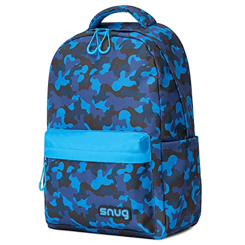 Snug Kids Backpack for School, Sports and Travel Perfect for Ages 4+ (Blue Camo)