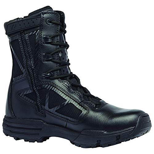 TACTICAL RESEARCH TR Men's TR Chrome TR918Z 8” Hot Weather Side-Zip Boot, Black