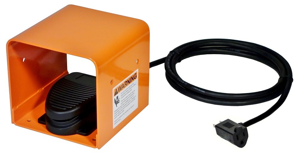 SSC Controls F200-1501-G Foot Switch with Guard, Electrical, Momentary Action, Single Pedal, 8-ft Cable with Piggyback Plug (3-Pronged)