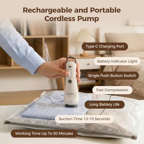 Monalife Travel Vacuum Bags with Electric Pump,80% Space Saver,12-Pack - image 2