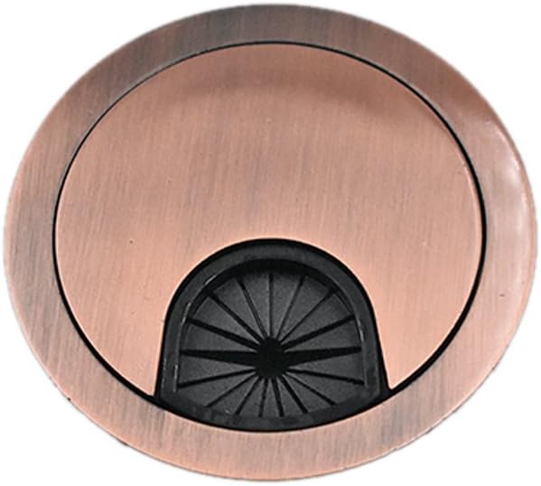 Fliyeong Computer Desk Table Grommet Metal Computer Desk Grommet Cable Management Desk Surface Port Round Cable Wire Hole Cover 50mm