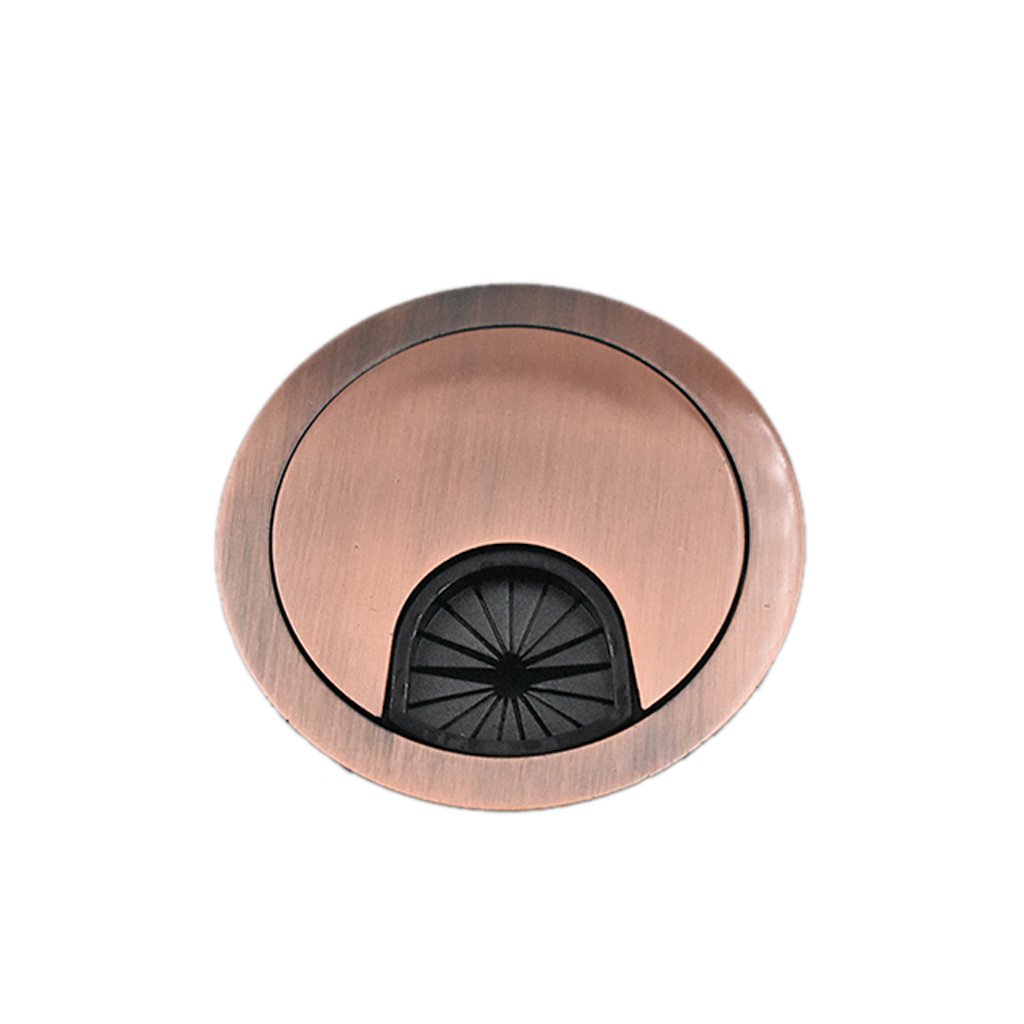 Fliyeong Computer Desk Table Grommet Metal Computer Desk Grommet Cable Management Desk Surface Port Round Cable Wire Hole Cover 50mm