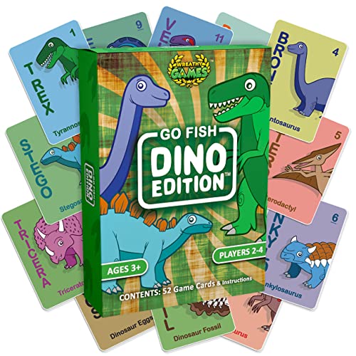 Wreathy Games® - Go Fish Dino Edition® Card Game Deck - Ages 3 and up