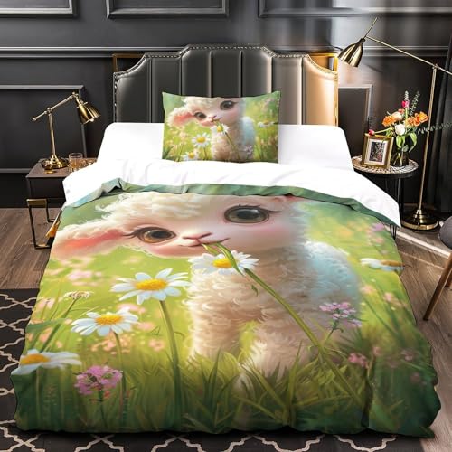 Housses de couettes moutons anti-transpiration en microfibre douce