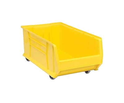 Quantum QUS984MOB Plastic Storage Stacking Hulk Container, 30-Inch by 16-Inch by 14-Inch, Yellow, Case of 1