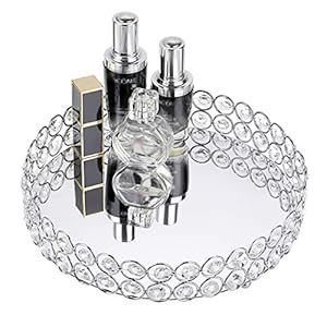 SUMTREE Kristall Kosmetiktablett verspiegelt, rund, 25cm