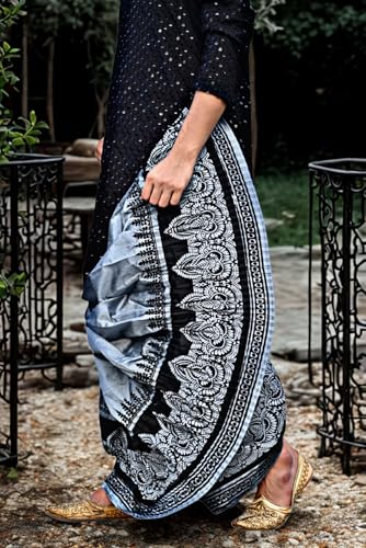Image of Men's Ready to Wear Pant System Printed MAYUR PUCHHA Dhoti for Marriage, Pooja, Festival etc.(GC010)