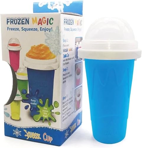 SlushyCup - Vaso para granizados TIK TOK Frozen Magic DIY Smoothies Cup vaso para granizados hecho en casa azul