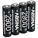 ABSINA batterie ricaricabili aa 2900-4x pile ricaricabili aa NiMH, 1.2V & con almeno 2650mAh - batteria aa ricaricabile per dispositivi ad alto consumo energetico