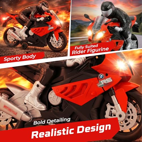 Image of Lifelong RC Motorbike for Kids 4+ Yrs|Remote Control Bike Toy with Rider, Lights, Music, 360 Rotation|500mAh Battery, Type-C Charging, 30ft Remote Control Range|RC Bike for Boys & Girls (LLCRMB01)