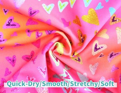 Image of Snowheart Girls Swimsuit Adjustable Shoulder Strap UPF50+ One-Shoulder Ruffle Bathing Suit 3-12T
