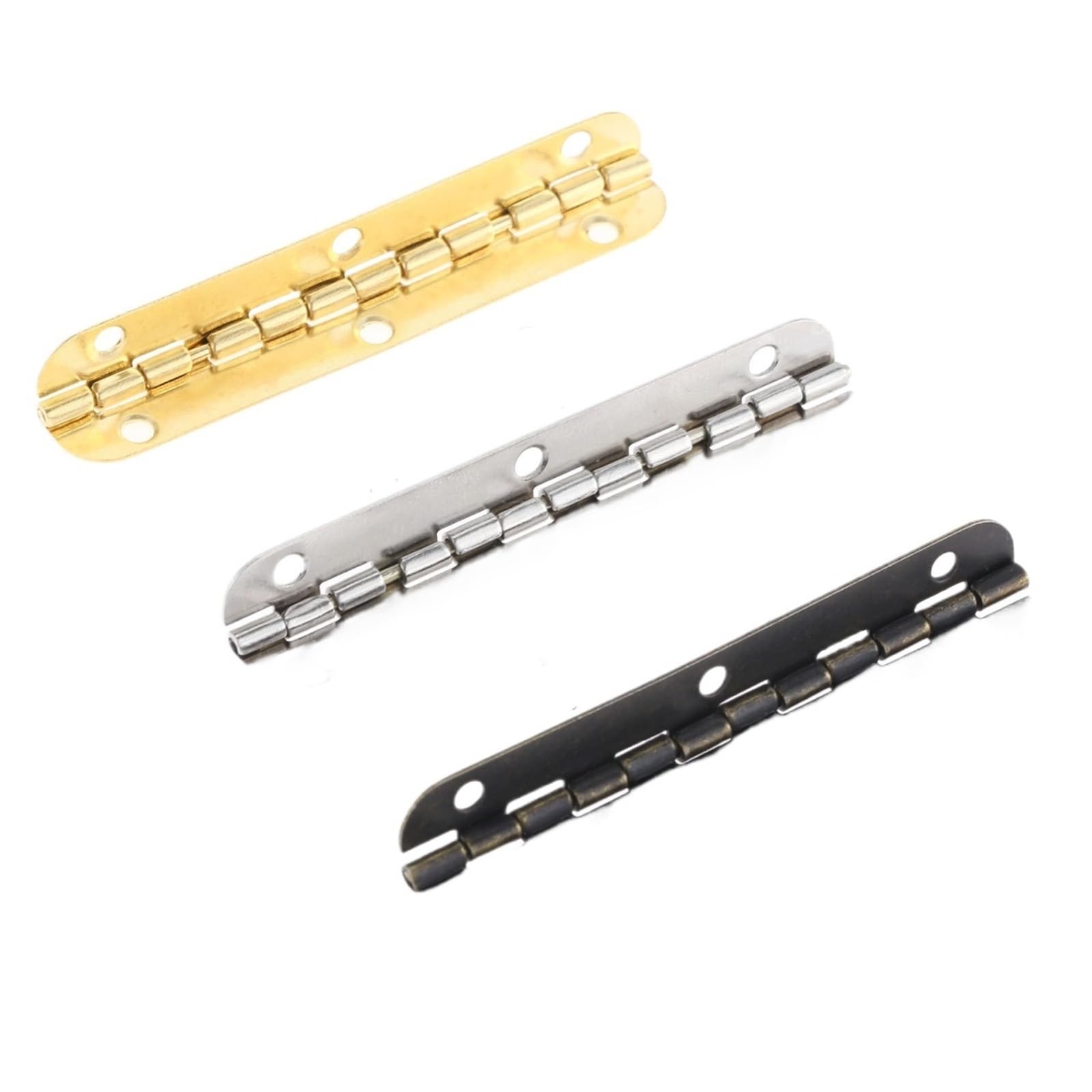 4Pcs Cabinet Door Hinges 6 Holes with Screws Gold/Silver/Bronze 65 * 15mm(Antique Bronze)