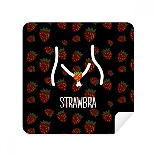 Chiffon de nettoyage lunettes fraise rouge au bureau et en déplacement 2pcs