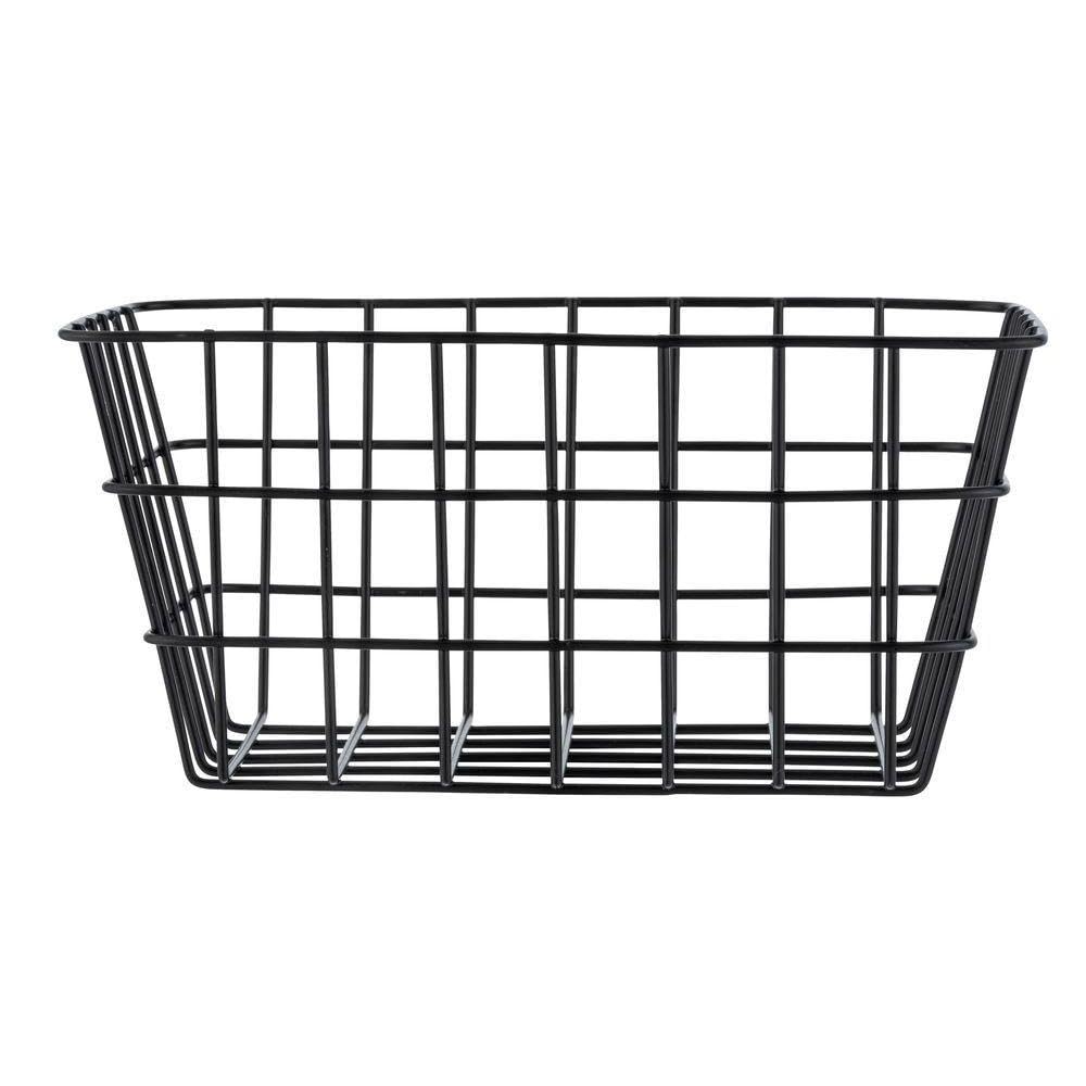 Wenko Cestino Soria nero opaco - Cesto portaoggetti trendy per il bagno, la toilette per gli ospiti e tutta la casa, Metallo, 18 x 25 x 12 cm, Nero (Confezione da 2)