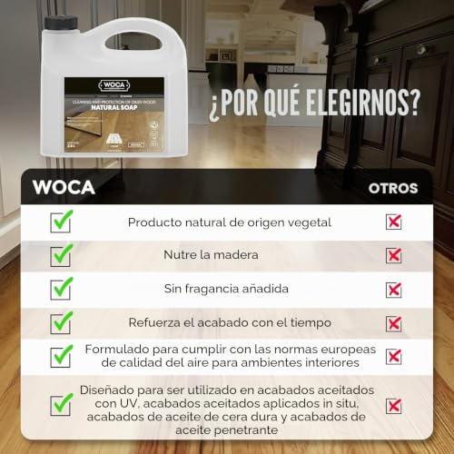Jabón natural para parqué Woca y tratamiento de limpieza para madera 3