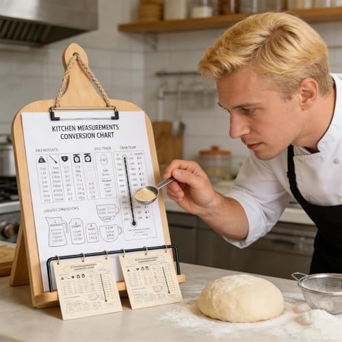 Soporte para libros de cocina rústico y modificable de madera 6