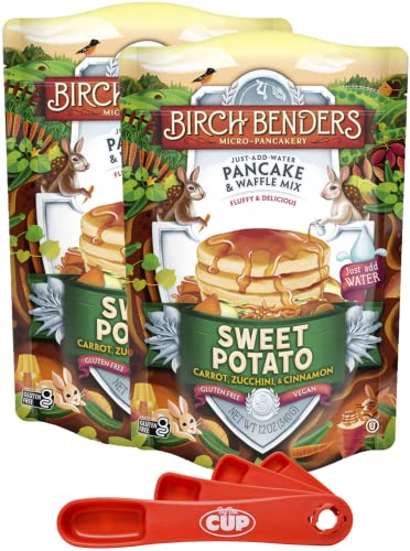 Birch Benders Sweet Potato Pancake And Waffle Mix, 12 Oz (Pack Of 2) With By The Cup Swivel Spoons #TOP13