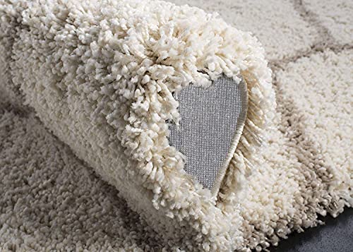 Image of Fur Shaggy Rectangular Rugs And Carpets, Modern Plush Area Rug For Bedroom Living Room Floor Mat Bedside Home Decor Carpet (7X10 Feet, Ivory|Beige)