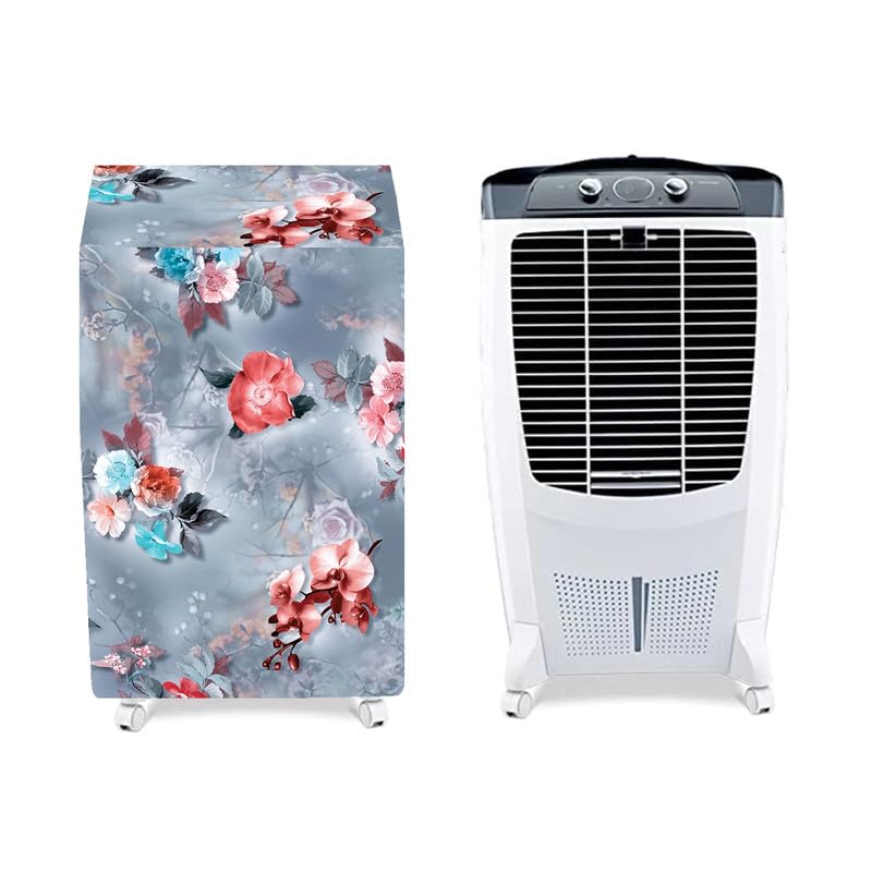Image of Printed Cooler Cover Suitable For Bajaj DMH67 67L Desert Air Cooler Waterproof, Dustproof, Size (HxWxD) 113X59X69Cm, Grey.