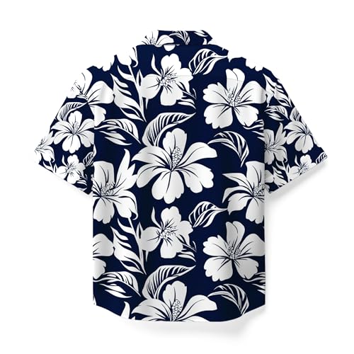 Image of Men's Floral Button-Down Shirt, Cotton Blend Stretchable, Casual Printed Striped Stylish Shirt