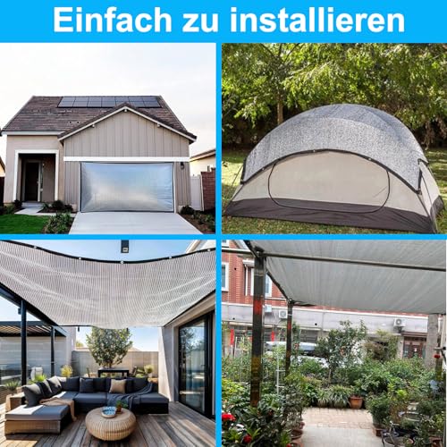 BeGrit Schattennetz Auto Hund 99% Alu Hitzeschutz mit Ösen 3m x 4m UV Luftdurchlässiges Sonnennetz Aludecke Auto Alunetz reflektierende Schattenplane für Camping Gewächshaus Garten Patio Pflanze
