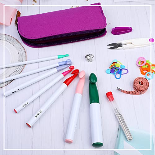 Morfen 7 Sizes Crochet Hooks Set (7Mm-20Mm) With 9 Pcs Large-Eye Blunt Needles, Huge Plastic Crochet Hook Crochet, Adjustable Knitting Loop, Extra Large Crochet Hook For Yarn Weaving Craft Tools #TOP6
