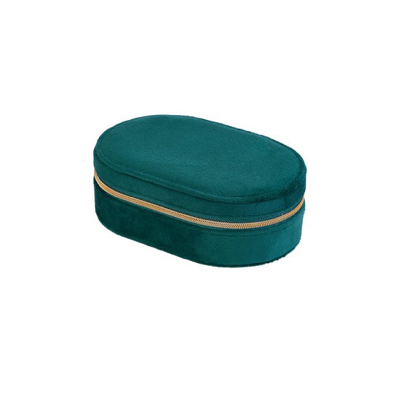 CLQYXRMVC Jewelery Box Oval Travel Jewelry Case Organizer Box For Rings, Earrings, Pendants, Watches, Necklaces Jewellry Organizer Case(Green)