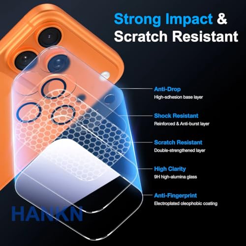 HANKN for iPhone 17 Pro Camera Lens Protector Tempered Glass Cover, Clear - image 2