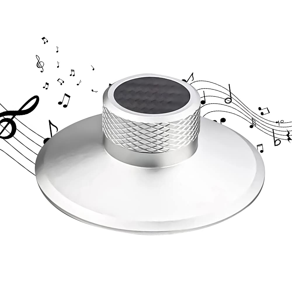 Gramofon z włókna węglowego, winylowy gramofon LP, metalowy stabilizator dysku, zacisk 130 g, do odtwarzacza LP Vinyl Record Player (srebrny)