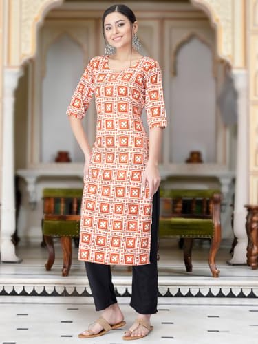 Image of Tee Projekt Versatile Crepe Kurti & Pant Set for Women Printed Kurta Set