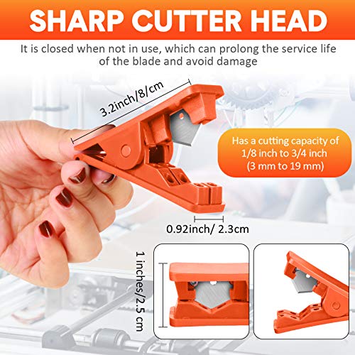 Image of 3 Pieces PTFE Plastic Tubing Cutter Hose Tube Cutter Pipe Accurate Tube Cutting Tool for Nylon PVC PU Tubing and Hose Cut up to 3 /4 Inch OD (Red)