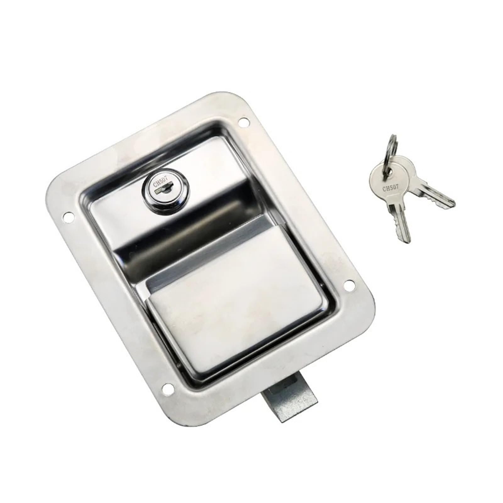 WPOIYHGBY 304 Stainless Steel Panel Equipment Toolbox Embedded Container Door Lock with Key 1Pcs