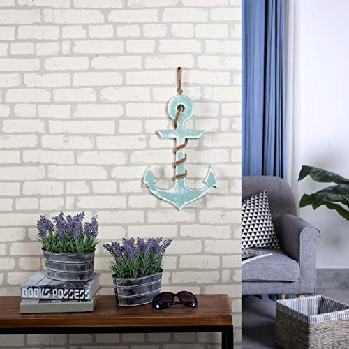 MyGift-Nautical-Wall-Decor-Living-Room-Decoration-Vintage-Aqua-Blue-Wooden-Anchor-with-Hanging-Rope-Accent 5118v8mtIbL