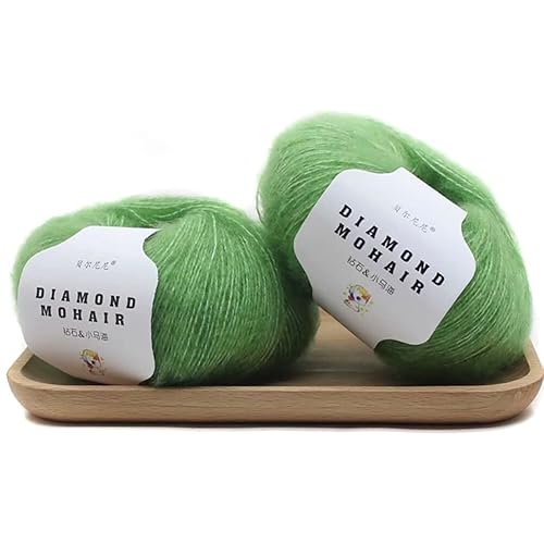 Mohair Yarn for Knitting & Crochet - 2 x 25g Balls Mohair Wool Knitting Yarn Soft Fluffy Crochet Wool Yarn for DIY Hats Sweater Scarf Knitting Crafts - color #012