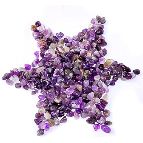 gemshan 0.92 lb Natural Amethyst Quartz Tumbled Chips Bulk - Irregular Small Tumbled Healing Gemstone, No Holes, Mini Crushed Stone Crystal Chips Cover