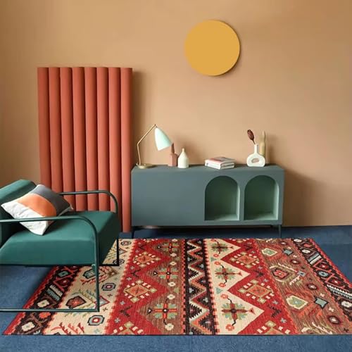 Alfombra bohemia de gran tamaño con base antideslizante ideal para decorar mesas de centro 2