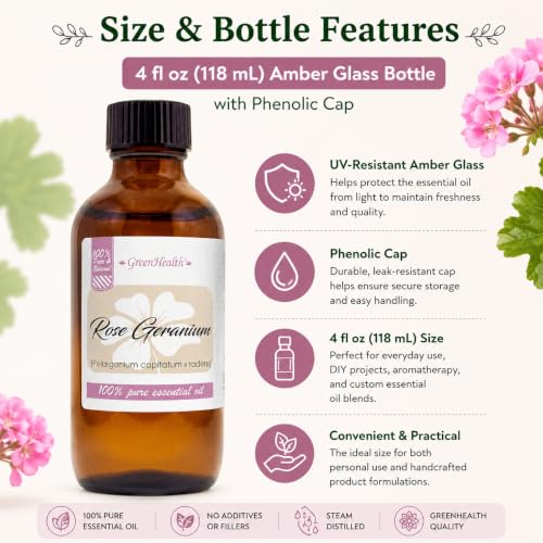 Aceite Esencial de Geranio Rosa 4 fl oz miniatura 4