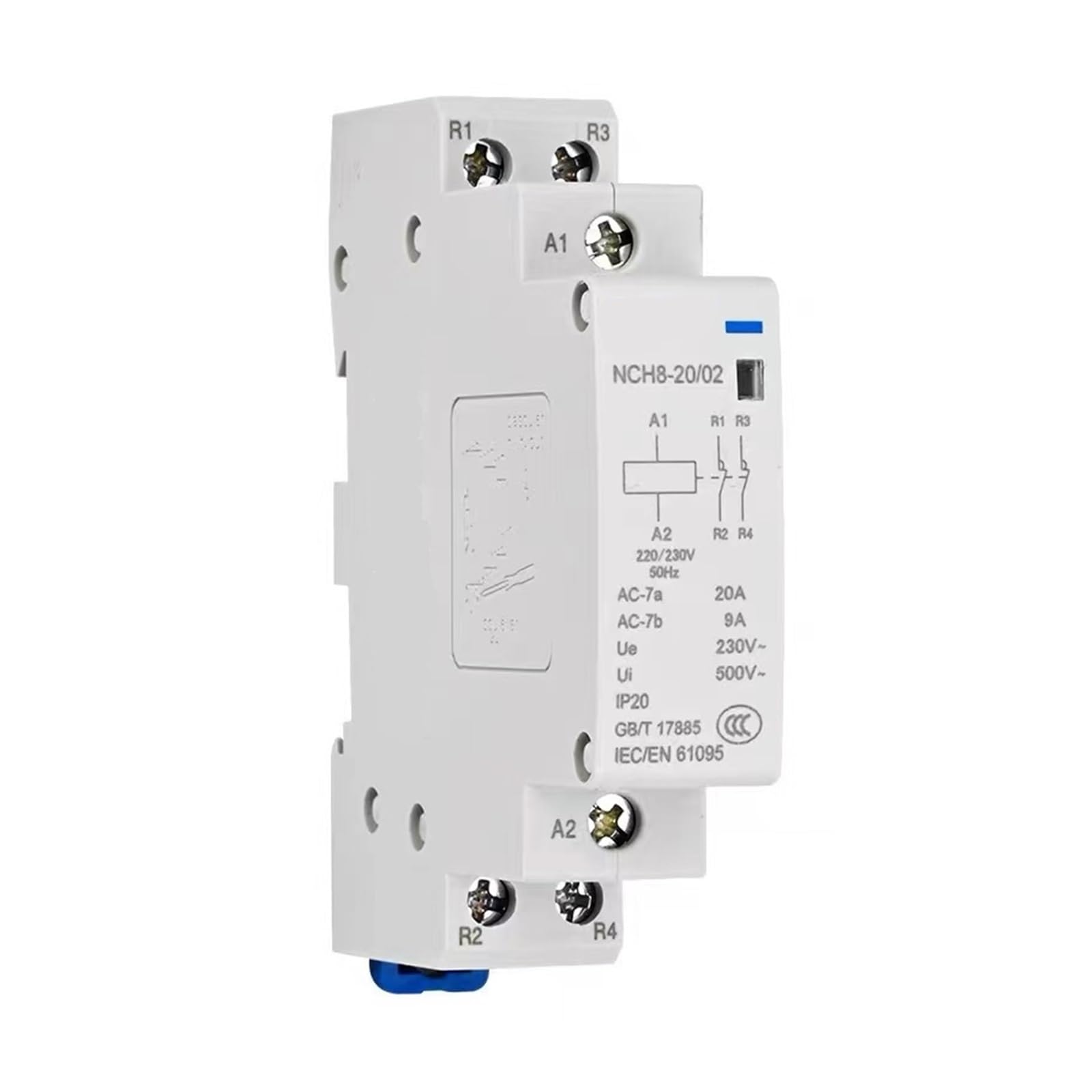 Contactor Modular de CA for el hogar, 220V, 230V, 400V | 20A, 25A, 40A, 63A, 1NO, 1NC, 2NO, 2NC, 4NO, NCH8 2, cuatro fases(NCH8-40,4NO)