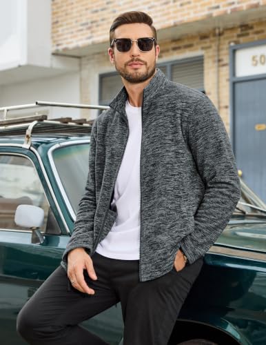 COOFANDY Men's Fleece Jackets Full Zip Lightweight Casual Sweater Jacket - image 4
